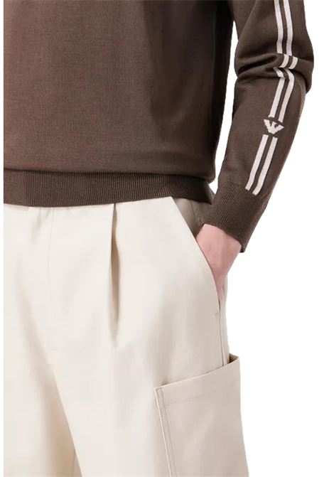 Shaved virgin wool jumper with jacquard eagle logo EMPORIO ARMANI | sweaters | 6R1MXG 1MNGZF420